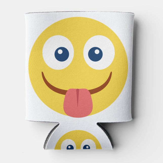 Rafraîchisseur Pour Canette Emoji de langue coincée (Devant)