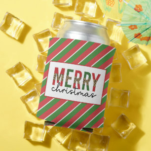 Rafraîchisseur Pour Canette Empreinte de léopard de Noël moderne Red Green Str