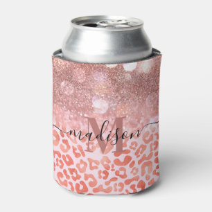 Rafraîchisseur Pour Canette Empreinte de léopard rose Gold Parties scintillant