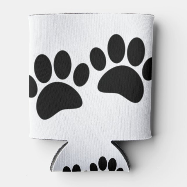 Rafraîchisseur Pour Canette Empreintes de pattes de marionnettes noires en car (Devant)