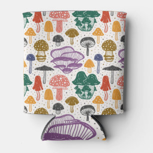 Rafraîchisseur Pour Canette Encre de champignons de forêt Texture Vintage