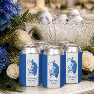 Rafraîchisseur Pour Canette Ensemble Élégant de Mariage Paon Bleu - Rafraîchis