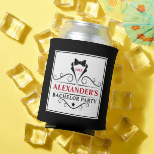 Rafraîchisseur Pour Canette Enterrement de vie de garçon Cravate noire Rouge o