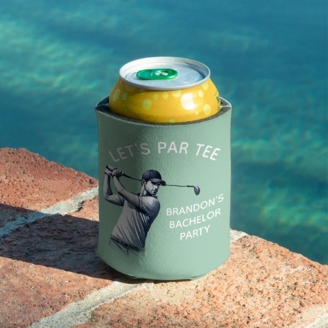 Rafraîchisseur Pour Canette Enterrement de vie de garçon Golf Élégant Vert (Piscine in situ)