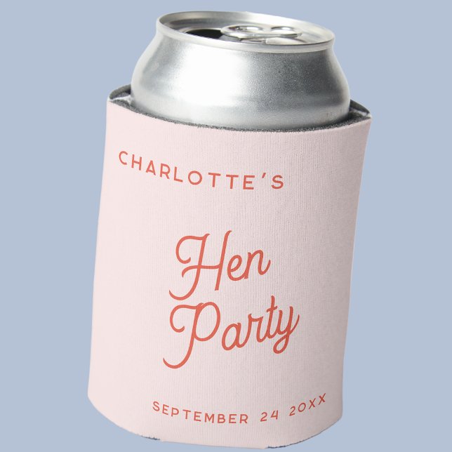 Rafraîchisseur Pour Canette Enterrement de Vie de Jeune Fille Personnalisé Mod (Modern typography personalized name date hen party or hen do can cooler)