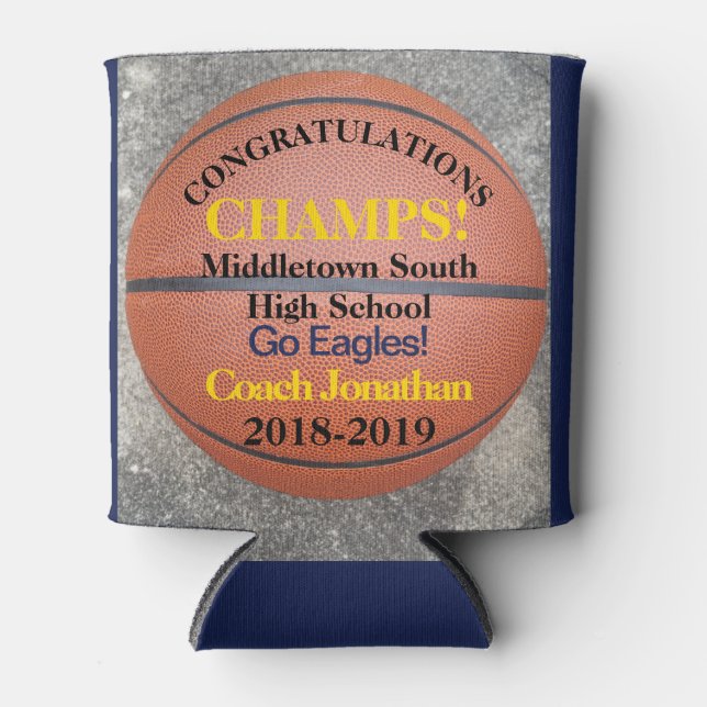 Rafraîchisseur Pour Canette Entraîneur D'Équipe De Basketball Peut Cooler (Devant)