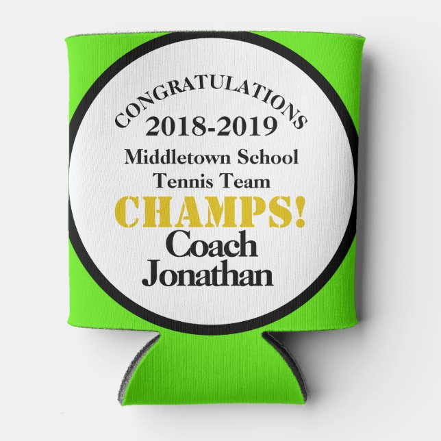 Rafraîchisseur Pour Canette Équipe De Tennis Coach Green Can Cooler (Devant)