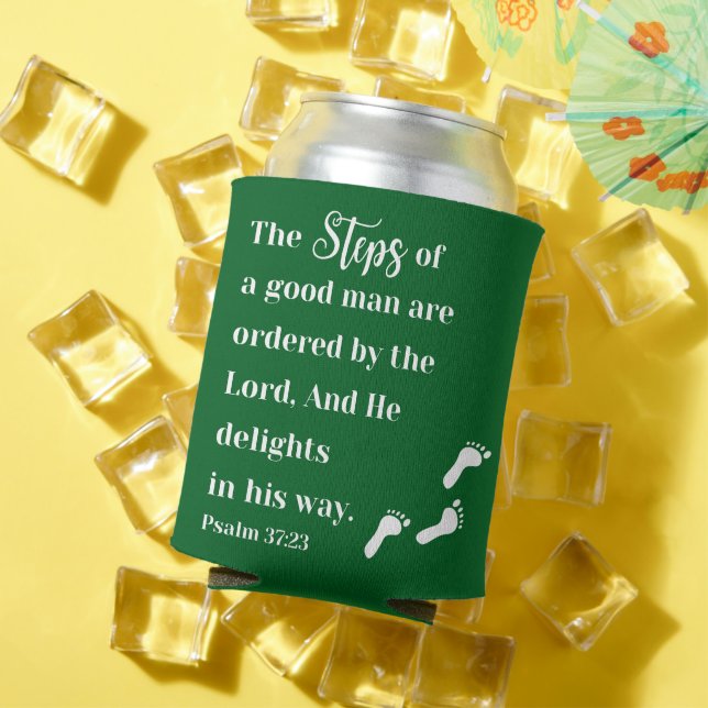 Rafraîchisseur Pour Canette Étapes d'un bon homme - Psaume 37:23 Verse de la B (Été in situ)