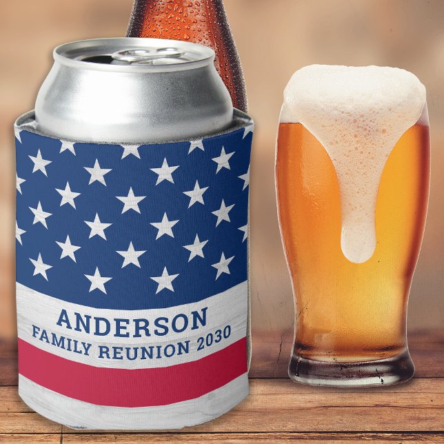 Rafraîchisseur Pour Canette États-Unis américain Drapeau étoiles rayures Famil (Créateur téléchargé)
