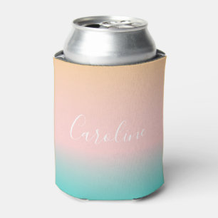 Rafraîchisseur Pour Canette Été Pastel Gradient Nom de script personnalisé