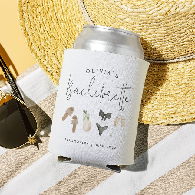 Rafraîchisseur Pour Canette Été sur la côte, enterrement de vie de jeune fille (Créateur téléchargé)