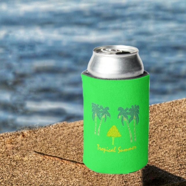Rafraîchisseur Pour Canette Été Tropical  (Keep your drinks cool, by the water, with this Tropical Summer Can Cooler!)