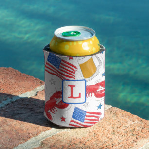 Rafraîchisseur Pour Canette Étoile du drapeau Monogram Lobster Beer
