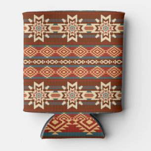 Rafraîchisseur Pour Canette Étoiles textiles ethniques : Motif Abstrait.