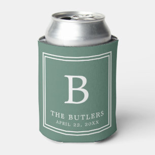 Rafraîchisseur Pour Canette Eucalyptus Green Monogram Mariage Can Cooler
