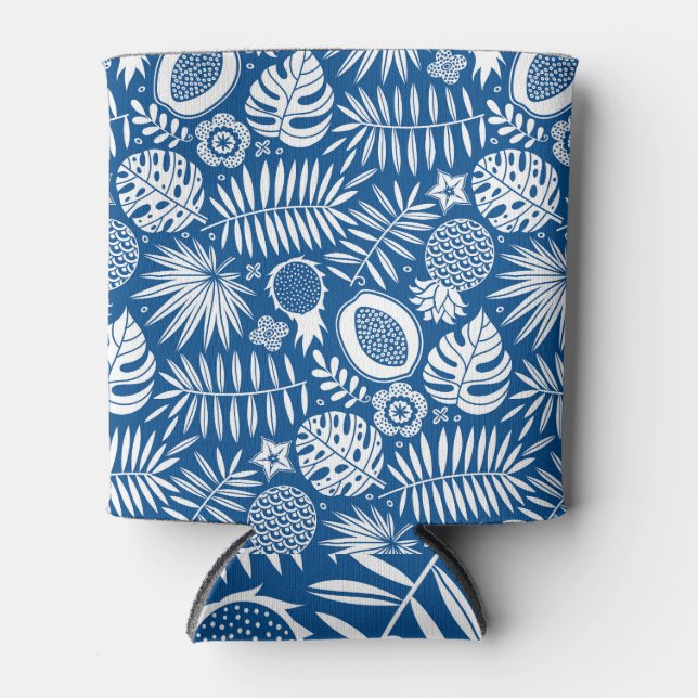 Rafraîchisseur Pour Canette Exotic Tropical Deep Blue Motif (Devant)