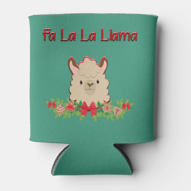 Rafraîchisseur Pour Canette Fa La La Llama Noël (Devant)