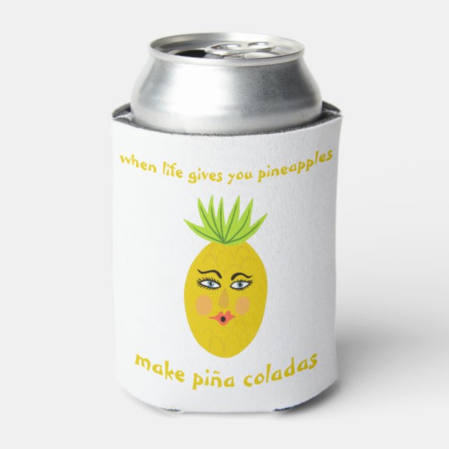Rafraîchisseur Pour Canette FAIRE PINA COLADAS Whimsical Pineapple PERSONNALIS (Can devant)