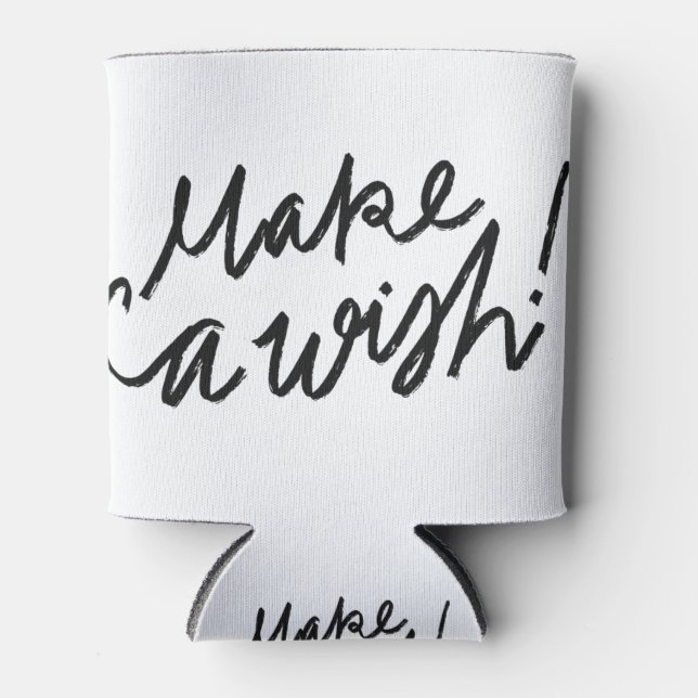 Rafraîchisseur Pour Canette Faites un voeu de calligraphie cursive (Devant)