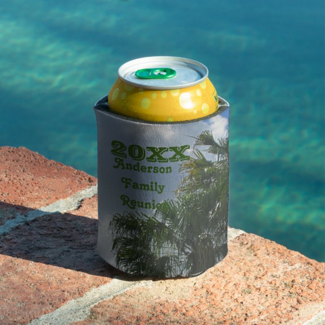 Rafraîchisseur Pour Canette Famille tropicale Réunion Palmiers vacances été (Piscine in situ)