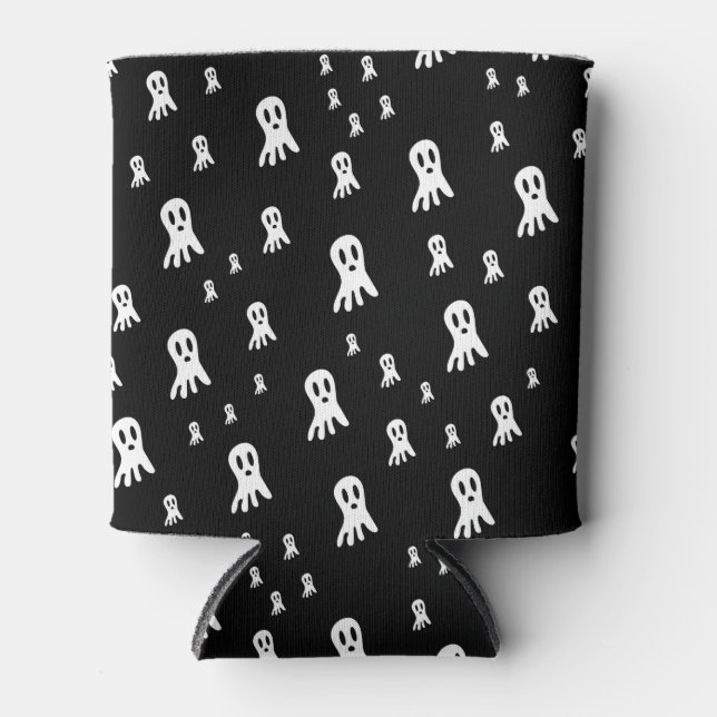 Rafraîchisseur Pour Canette Fantômes d'Halloween foncé (Devant)