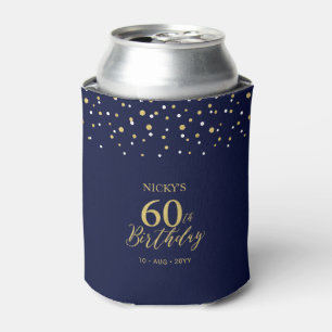 Rafraîchisseur Pour Canette Faveur de fête d'anniversaire 60 ans confettis ble