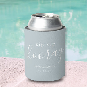 Rafraîchisseur Pour Canette Faveur de mariage moderne bleu poussiéreux Sip Sip