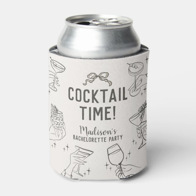 Rafraîchisseur Pour Canette Faveurs de Fille pour une Soirée Cocktail Beige Ré (Can devant)