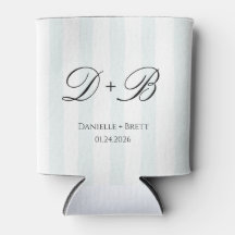 Favori de mariage à monogramme initial à rayure bl