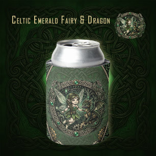Rafraîchisseur Pour Canette Fée émeraude celtique et dragon – Fantaisie enchan