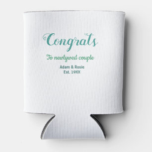 Rafraîchisseur Pour Canette Félicitations couple de mariage bleu vert nom anné
