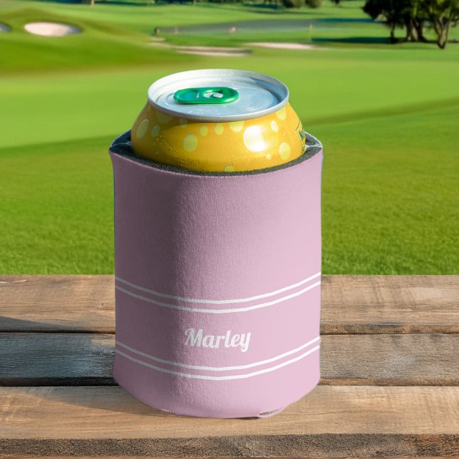 Rafraîchisseur Pour Canette Feminine Pink Modern Minimal Personalized Name (Feminine Pink Modern Minimal Personalized Name Can Cooler)