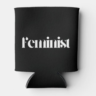 Rafraîchisseur Pour Canette Feminist Can Cooler - Minimaliste noir et blanc