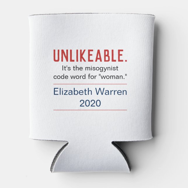Rafraîchisseur Pour Canette Femme improbable Pro-Elizabeth Warren 2020 (Devant)