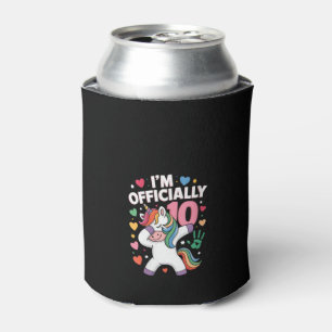 Rafraîchisseur Pour Canette Femme J'ai officiellement 10 licorne Dabbing 10 an