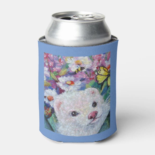 Rafraîchisseur Pour Canette Ferret blanc & fleurs Can Cooler (Can devant)