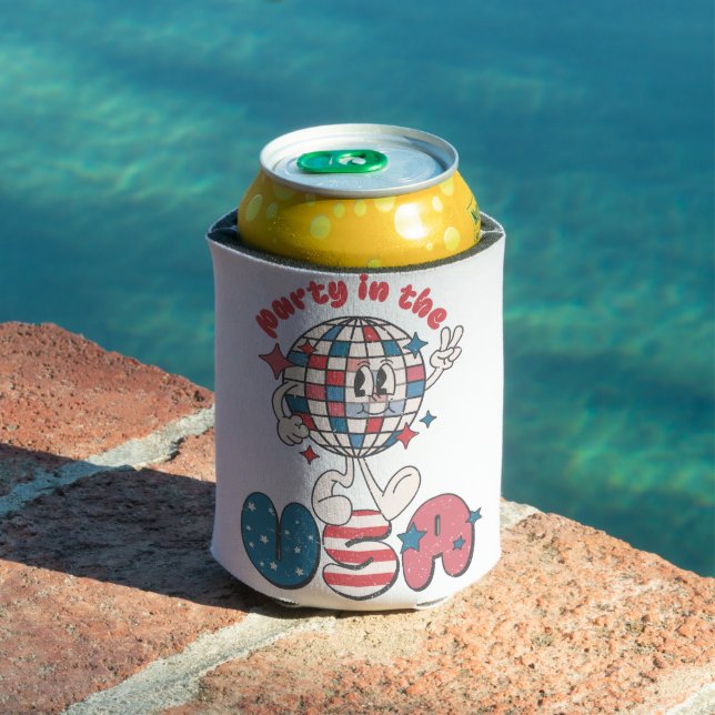 RAFRAÎCHISSEUR  POUR CANETTE FÊTE BLEUE ROUGE PATRIOTIQUE AUX USA (Piscine in situ)