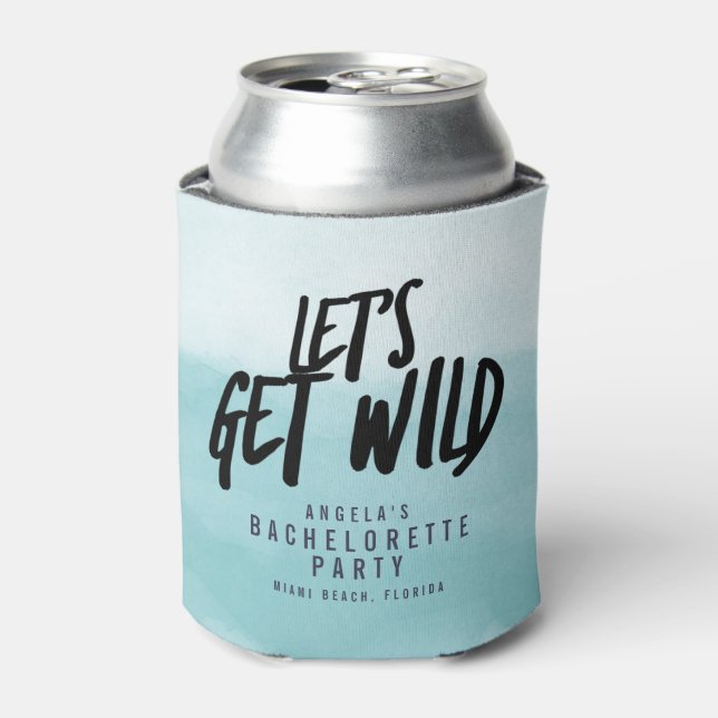 Rafraîchisseur Pour Canette Fête de Bachelorette Aquarelle Let's Get Wild (Can devant)