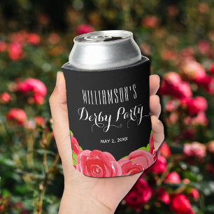 Rafraîchisseur Pour Canette Fête de Derby aux Roses Rouges Aquarelle