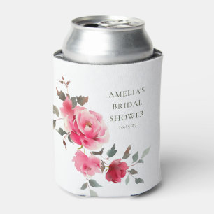 Rafraîchisseur Pour Canette Fête de mariage aquarelle Roses rouges roses vinta