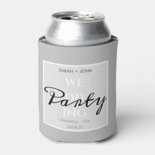 Rafraîchisseur Pour Canette Fête de mariage d'été gris simple peut refroidi