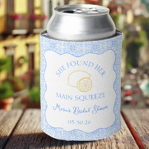 Rafraîchisseur Pour Canette Fête de mariage Main Squeeze Carrelage Bleu Citron