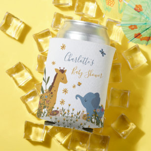 Rafraîchisseur Pour Canette Fête de Naissance Florale avec Animaux de Bébé Mig