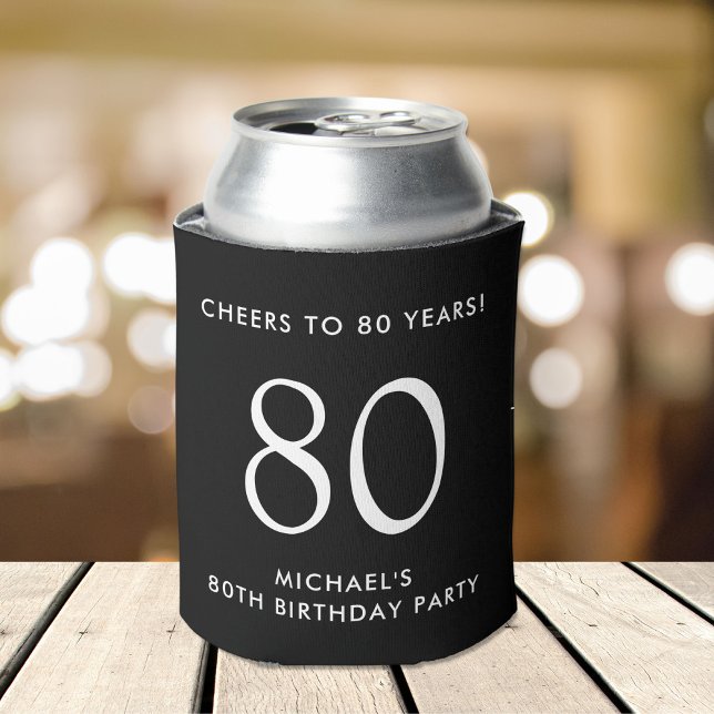 Rafraîchisseur Pour Canette Fête des 80 ans Cheers Black (Créateur téléchargé)