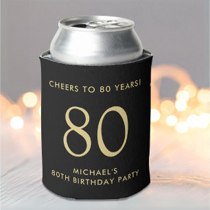 Rafraîchisseur Pour Canette Fête des 80 ans Cheers Black Gold