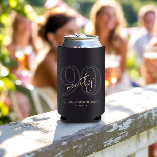 Rafraîchisseur Pour Canette Fête du 90e anniversaire de Modern Black Gold