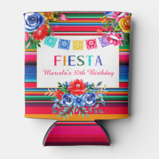 Rafraîchisseur Pour Canette Fête Mexicaine Colorée Serape et Florale