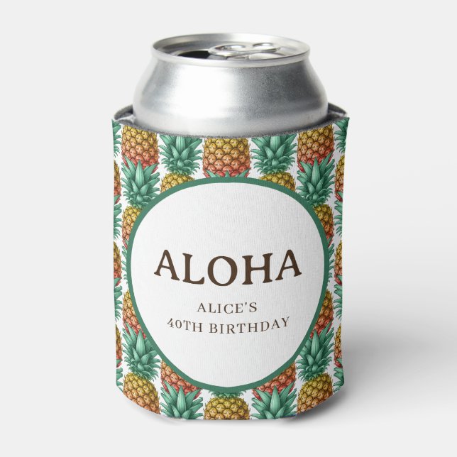 Rafraîchisseur Pour Canette Fête tropicale Aloha avec ananas (Can devant)
