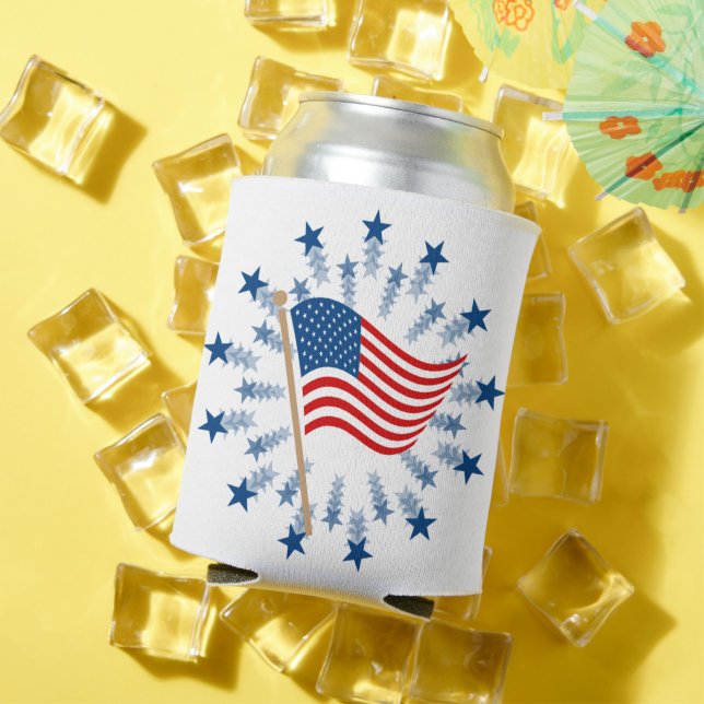 Rafraîchisseur Pour Canette Feu d'artifice Drapeau Américain 4 juillet (Été in situ)