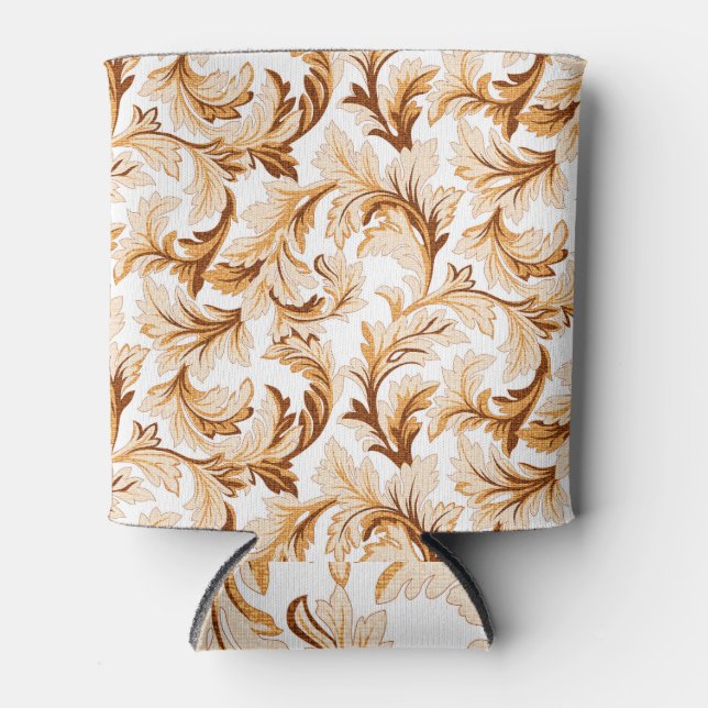 Rafraîchisseur Pour Canette Feuilles baroques de spirale texturée décorative (Devant)